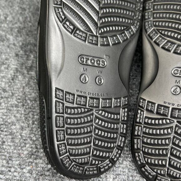 Crocs Classic Glitter Sandals Women's Size 6 Black Athletic Recovery Beach Slide - Picture 8 of 9